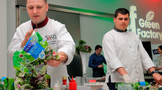 Work at the production of mix salads near Warsaw or Poznań