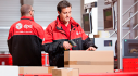 Work at the modern DPD postal warehouse in Plock